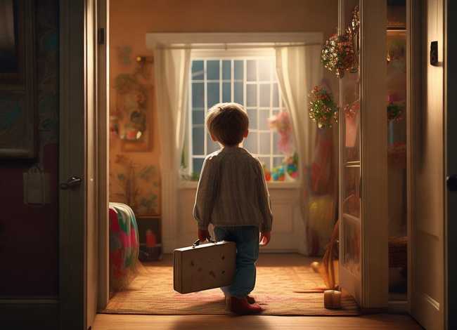 儿童故事男孩被当做邮件送往不同；男孩被寄送到妈妈同事家