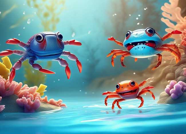 儿童故事 害怕水的小螃蟹、不怕不怕小螃蟹故事