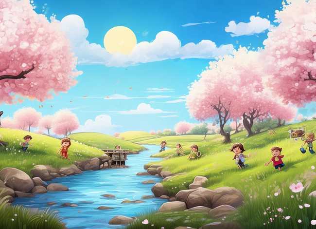 春天的故事儿童画线稿,春天的故事幼儿画 春天的故事儿童画线稿,春天的故事幼儿画