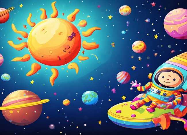 太空儿童画简笔画 - 儿童简单太空画简笔画