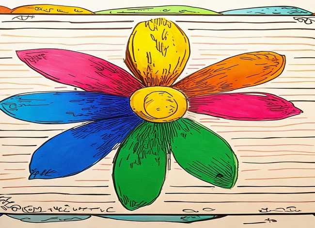 儿童故事七色花封面简单手抄报简单、七色花故事手抄报简笔画