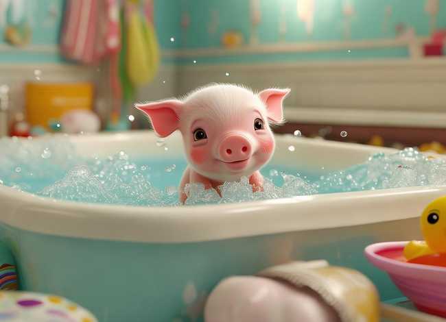小猪洗澡动画故事儿童、小猪洗澡幼儿故事