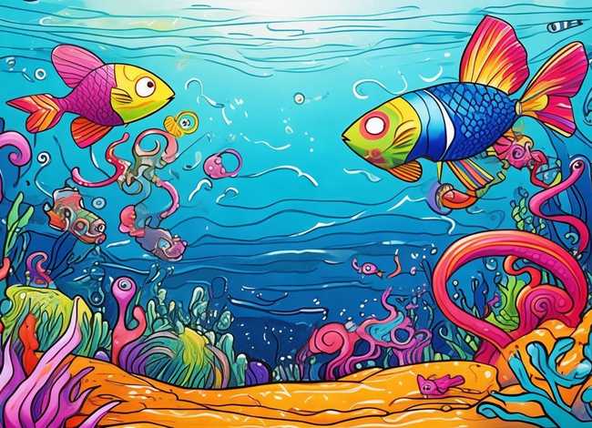 儿童画海底世界，少儿画海底世界