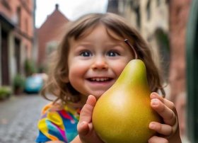问路儿童画；《问路》画梨