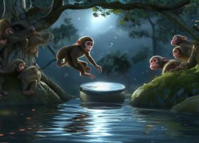 儿童故事猴子捞月篇章 幼儿故事猴子捞月的原文