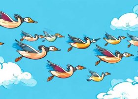 大雁儿童画；大雁简单又好看儿童画