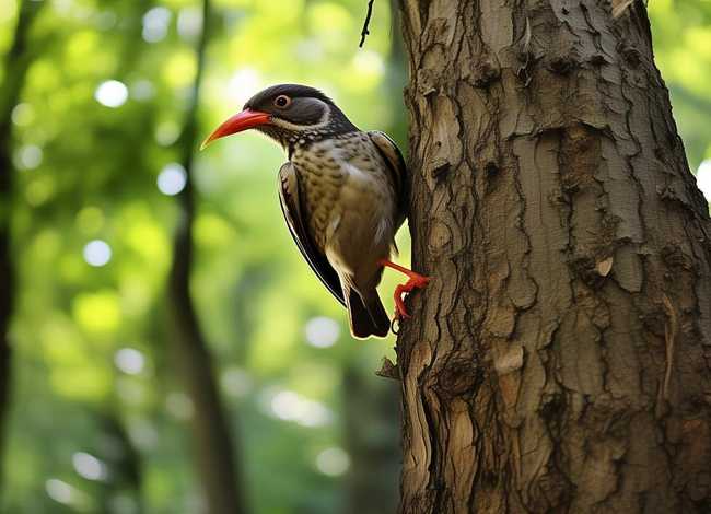 儿童故事啄木鸟说话的声音 - 啄木鸟的啄树的声音