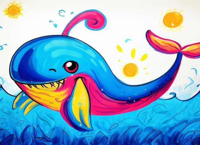 鲸鱼儿童画 鲸鱼儿童画涂色 鲸鱼儿童画 鲸鱼儿童画涂色
