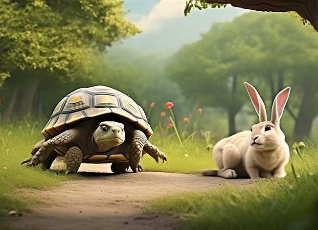 龟兔赛跑的故事文字版，龟兔赛跑的故事文字版200字左右