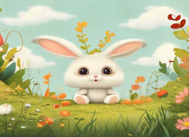 兔子的故事儿童绘本插画，关于兔子的绘本故事