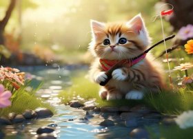 儿童简单的故事小猫钓鱼；幼儿简短故事小猫钓鱼