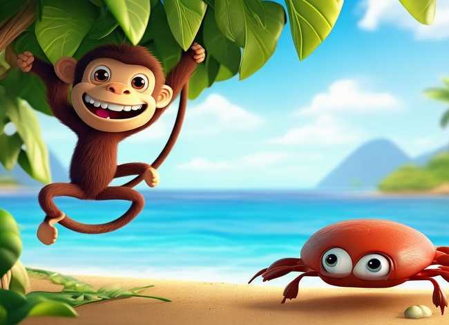 儿童故事在线听猴子和螃蟹 - 猴子和螃蟹的故事视频