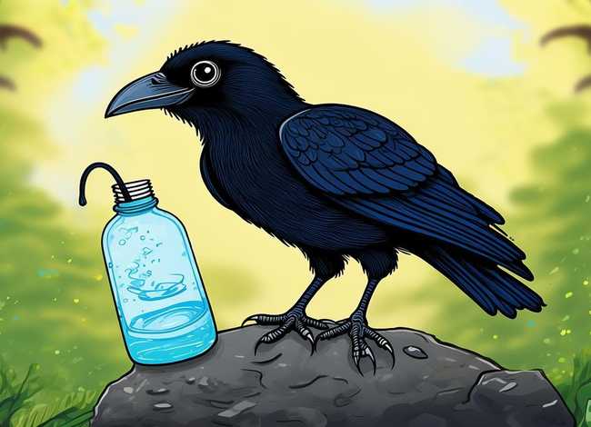 乌鸦喝水儿童故事ppt免费模板（乌鸦喝水ppt模板免费下载）