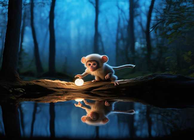 儿童睡前故事猴子捞月亮完整版，宝宝睡前故事猴子捞月亮