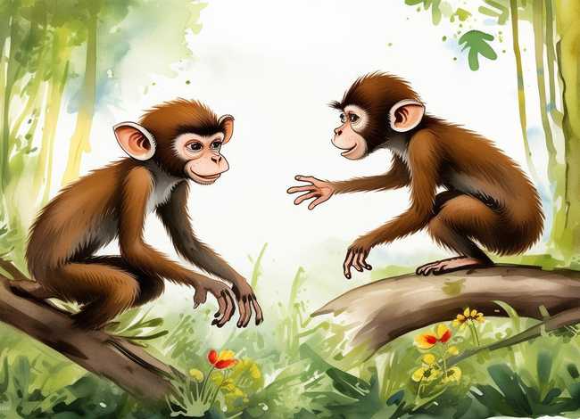 猴子讲故事 - 猴子学样讲故事