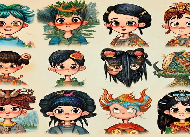 儿童发型图案山海经（儿童发型海报）