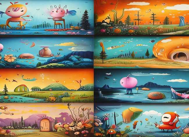 儿童故事创编画6幅；幼儿故事创编画4幅