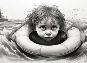 儿童沉船画，儿童沉船简笔画