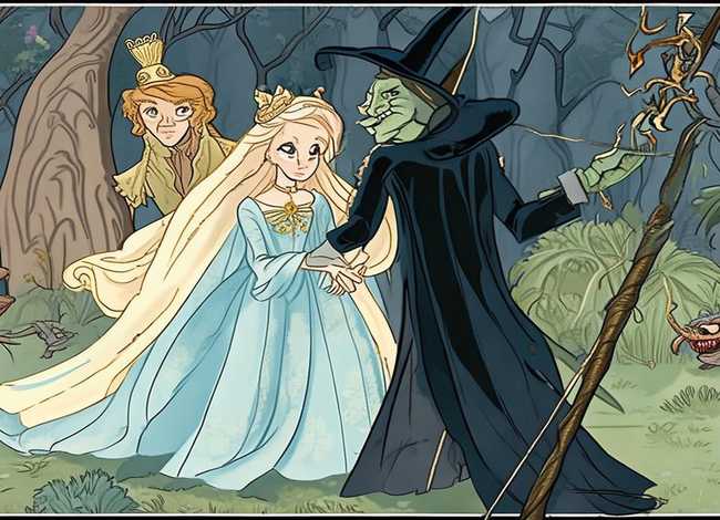 儿童童话故事公主王子与巫婆；公主和王子与巫婆和怪兽的故事