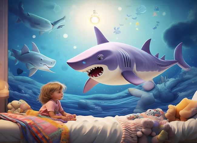 儿童睡前故事鲨鱼与大白鲨；大鲨鱼的睡前故事