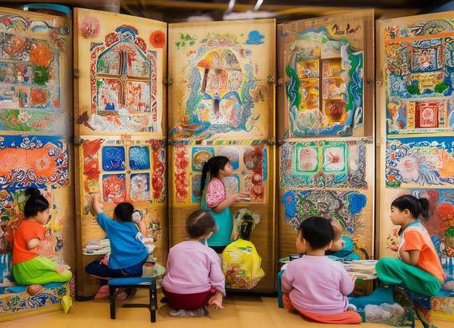 屏风幼儿视频（幼儿手工屏风）