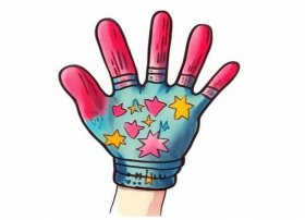 手套儿童简笔画；手套简笔画儿童画