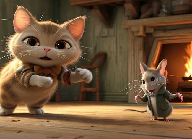 儿童故事猫和老鼠 英语 - 猫和老鼠英语故事对话配图