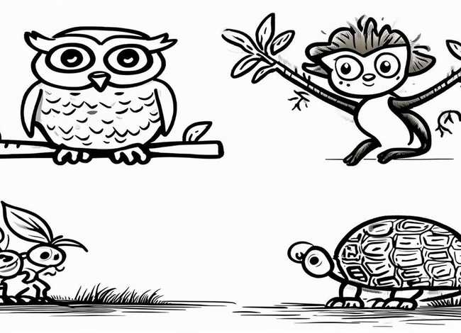 寓言故事简笔画4幅图简单 - 寓言故事简笔画4幅图简单又好看