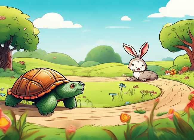 幼儿故事龟兔赛跑文字 - 幼儿故事龟兔赛跑文字图片