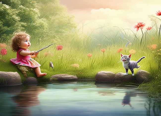 小猫钓鱼的故事小孩完整版 - 小猫钓鱼的故事小孩完整版图片