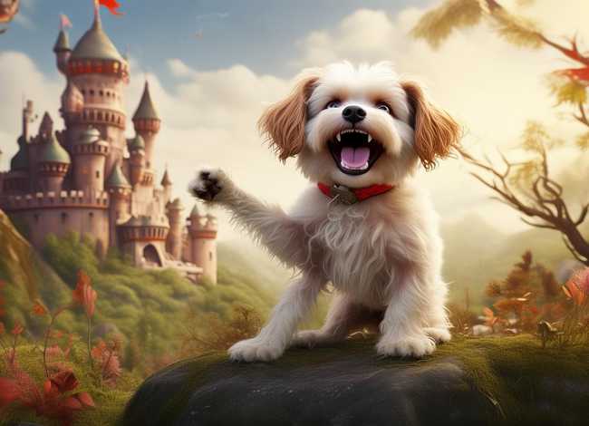 吹牛的小花狗童话故事 - 讲故事爱吹牛的小花狗