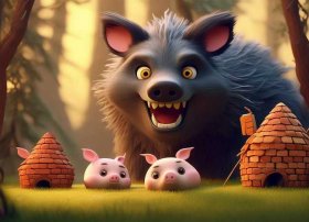 大灰狼小猪的儿童故事、大灰狼的故事大全视频 三只小猪