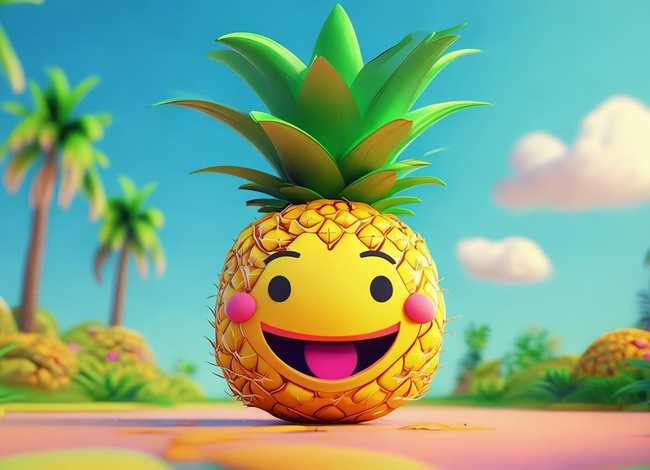 菠萝儿童画 - 菠萝儿童画加背景 菠萝儿童画 - 菠萝儿童画加背景