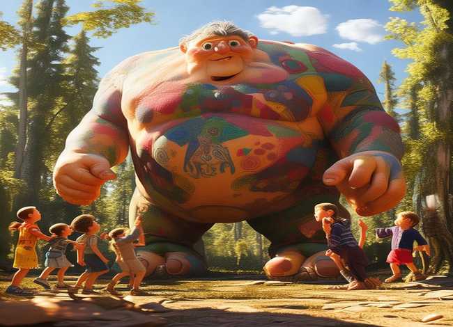 巨人故事儿童，巨人的故事画画