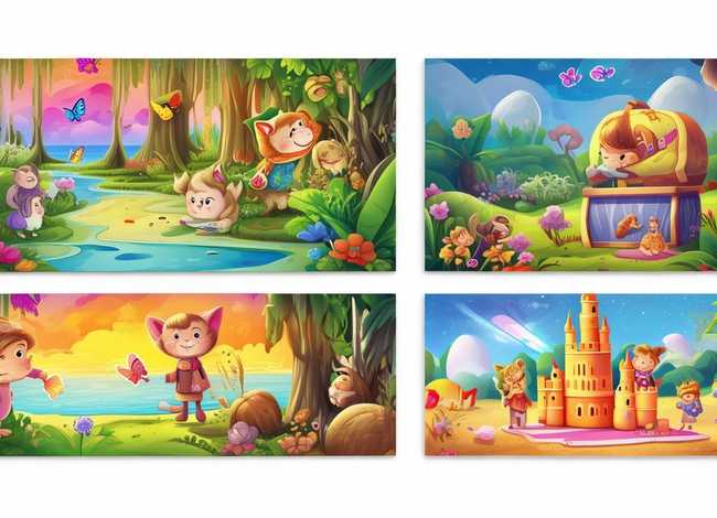 幼儿四连幅故事画；幼儿四连幅故事画画图片