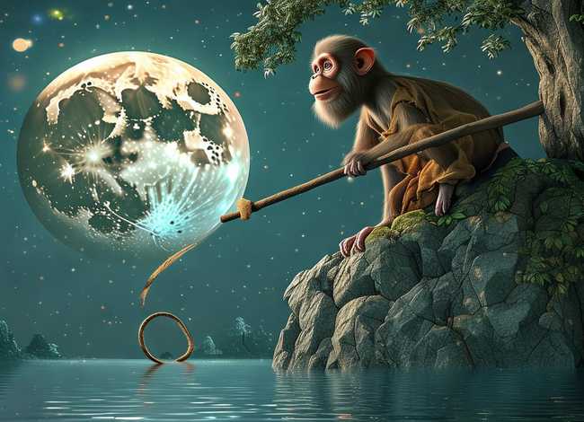 猴子捞月亮故事书(猴子捞月亮故事书图片) 猴子捞月亮故事书(猴子捞月亮故事书图片)