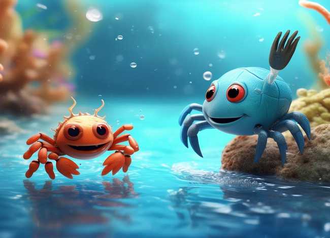 儿童故事 害怕水的小螃蟹、不怕不怕小螃蟹故事