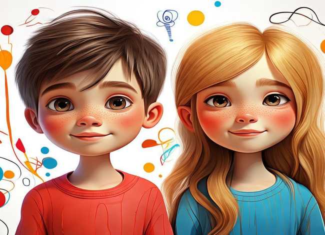 儿童自画像儿童画男孩女孩的图片（儿童自画像简笔画图片 男孩 幼儿）