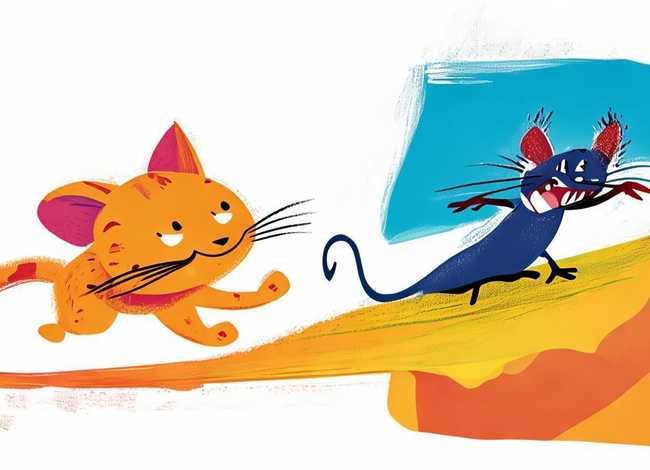 儿童故事猫和老鼠画、猫和老鼠儿童绘画