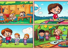 儿童四格漫画小故事、幼儿四格漫画小故事