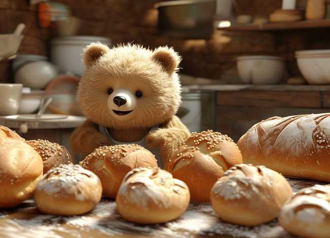 小熊数面包图片，小熊数面包的故事图片