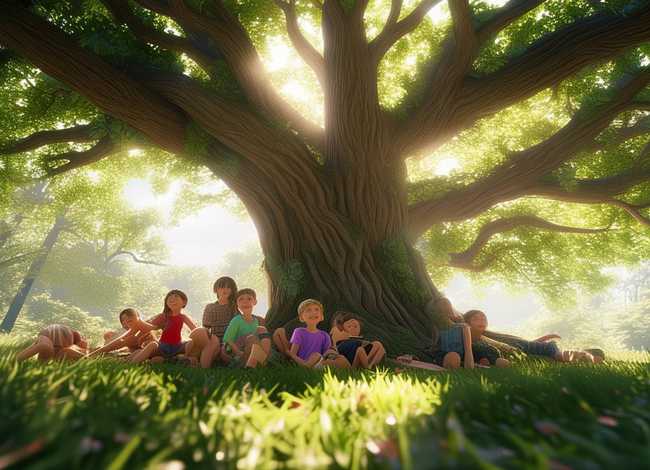 儿童故事树荫视频；树荫幼儿故事视频