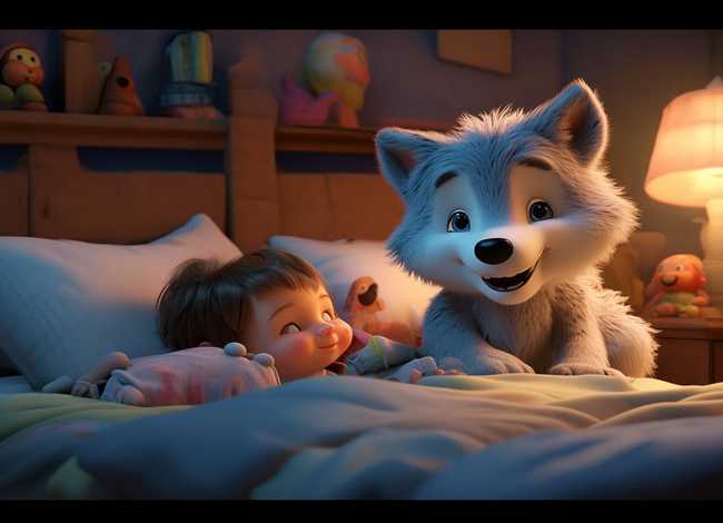 大灰狼睡前故事0-3岁，幼儿睡前大灰狼故事