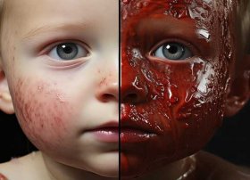 儿童被烫伤和烧伤的图片；儿童被烫伤和烧伤的图片对比