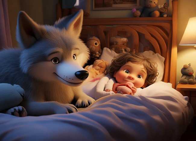 大灰狼睡前故事0-3岁，幼儿睡前大灰狼故事