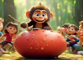 儿童故事猴子吃西瓜的故事；猴子吃西瓜的故事比赛