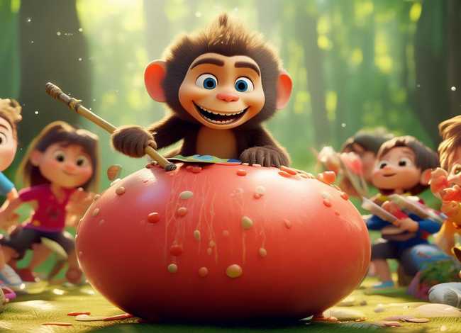 儿童故事猴子吃西瓜的故事；猴子吃西瓜的故事比赛