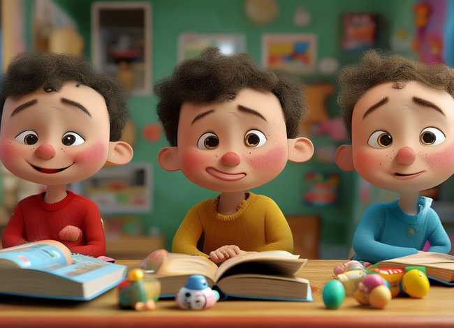 关于儿童故事三心二意的图片；关于三心二意的小故事