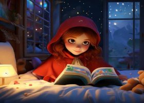 儿童睡前故事书阅读小红帽、小儿睡前故事小红帽