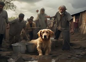 故事 狗 故事 狗掉进井里污染了水,老人让村民舀水
